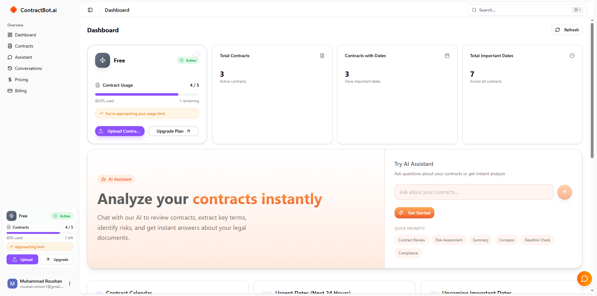 ContractBot.ai product interface