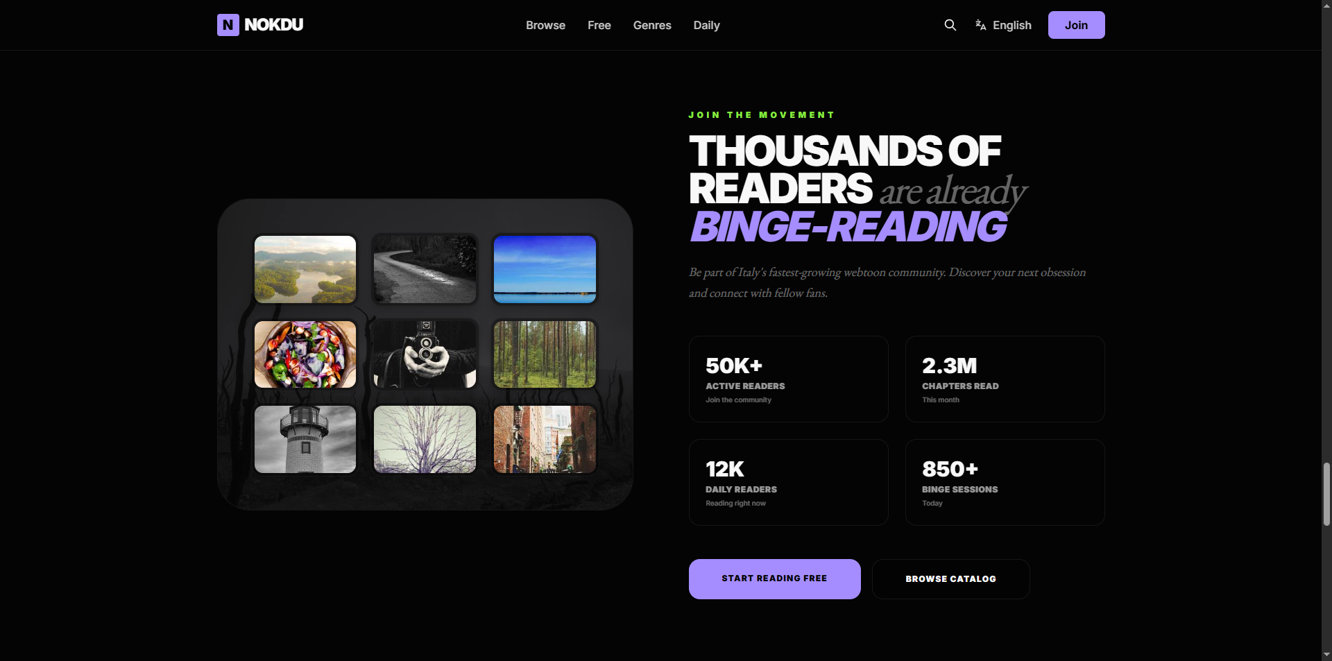 Nokdu Comics product interface