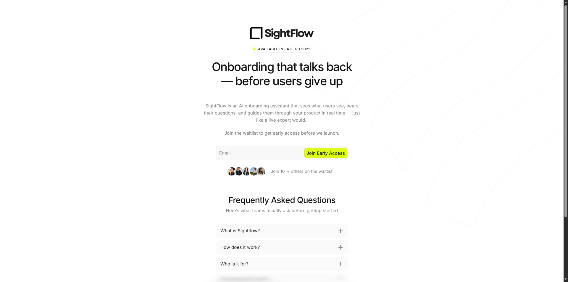 Sightflow product interface